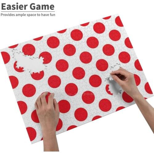 Red Polka Dot Jersey | Pattern Jigsaw Puzzle For Adults Kids Diy Games Polka Dot Red Dots Cycling King Of The Mountains Alpe