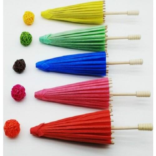 Hot sale 20cm handmade colored Mini paper umbrella China traditional Kids DIY painting paper umbrella Decorative arts and crafts