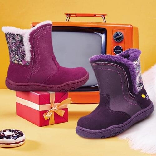 Dolakids Cotton boots for girls New baby boots winter princess snow boots with warm velvet for little baby ankle boots 2-6 years