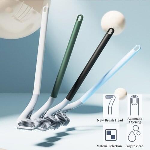 BalleenShiny Creative Golf Toilet Brush Wall Hanging Soft Glue No Dead Corner Toilet Brush Daily Long Handle Cleaning Brush