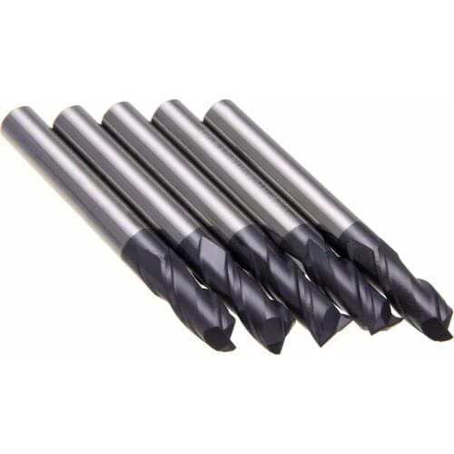 Mayitr 5pcs 2 Flute HSS Tungsten Carbide Straight Shank End Mill Router Bit 6mm CNC Machines Cutter Tool Milling Cutter