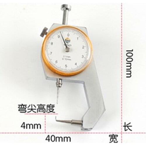 Mini Dial Percentile Curved Thickness Gauge Precise 0.1mm Measuring:0-10mm/0-20mm Handheld 2 Type