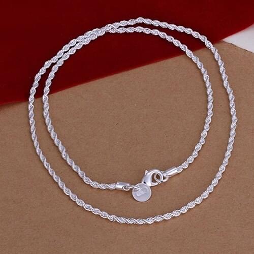 Fashion Personality 2MM Twisted Stylish Charm Necklace Chain Necklaces for Women Jewelry Gift Wholesale
