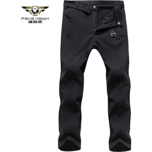 Mens Winter Thick Warm Fleece Shark Skin Pants Casual Tactical Military Trousers Male Stretch Waterproof Outwear Sweatpants