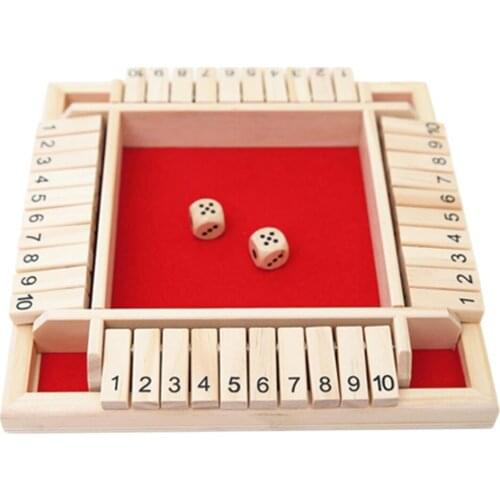 Shut The Box Board Game Set Wooden Number Fun Drinking Games