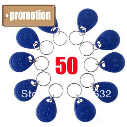 Wholesale New 50pcs/lots Rfid 125Khz Proximity Rfid Id Card Key Tags (Keyfobs)