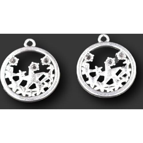 30pcs Silver Color Five-Pointed Star & Petals Pendants Retro Bracelet Metal Accessories DIY Charms Jewelry Crafts Findings P640