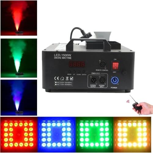 Professional DMX512+Remote Control Vertical 1500W Stage Fogger With 24X9W RGB LED Lights/LED Fog Machine/LED Haze Smoke Machine