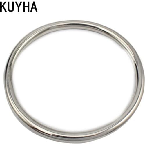 Simple Style Bangles For Women Trendy Stainless Steel Jewelry Silver Color Round 5MM Width Elegant Metal Bracelets