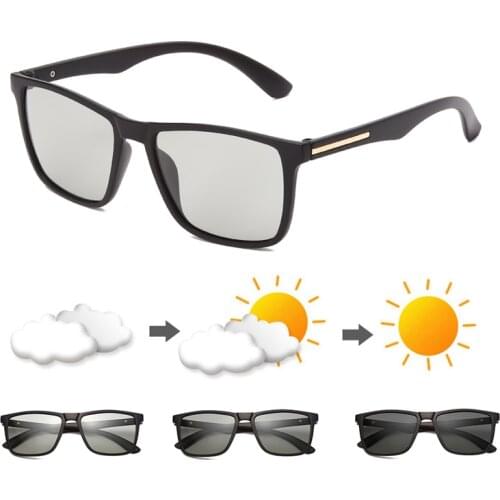 Polarized Sunglasses Photochromic Chameleon Square Men Women Famous Brand Designer Sun Glases Polaroid Sunglasses for Women Men