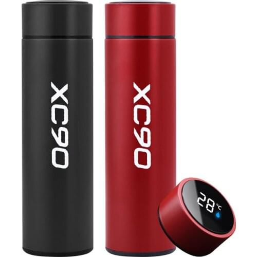 Laser engraving Temperature Display Vacuum Insulated Cup Stainless Steel Travel Coffee Mug Thermos Flask For Volvo XC90 xv60 v40