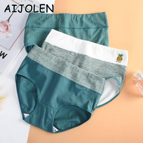 AIJOLEN High-waisted Abdomen Panties Ladies Pineapple Print Briefs Cute Cotton Soft And Breathable Underpants