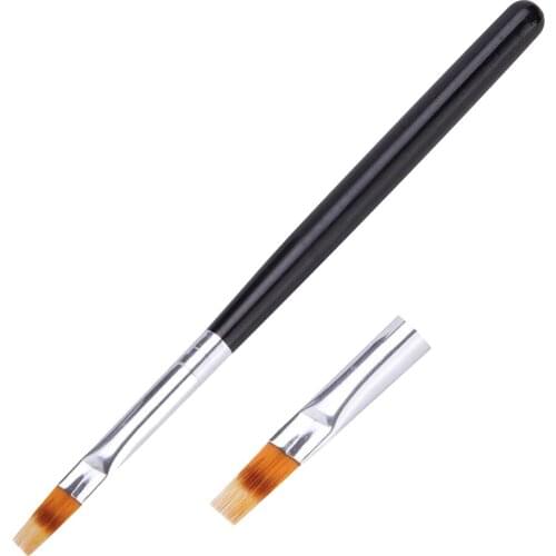 UV Nail Brush, Nail Tips Builder, Clean Up Brush, Wooden Handle with Nylon Hair Manicure Nail Art Painting Pen