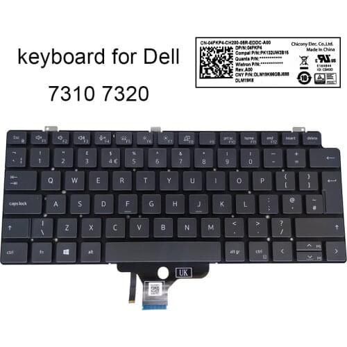 UK Norway Keyboard backlit for Dell Latitude 7320 7310 GB British NE Nordic computer keyboards laptop original New 0516C3 04FKP4