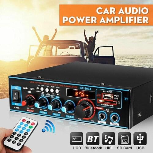 Universal HIFI Bluetooth Car Audio Power Sound Amplifier Home FM Radio Player Support SD / USB / DVD/ MP3 with Remote Controller