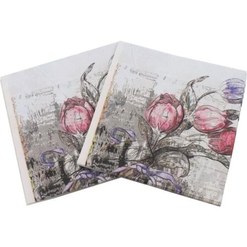 33*33cm 20pcs/lot Flower Color Printed Paper Napkins Facial Tissues Party Paper Decoration Birthday Party Decorations