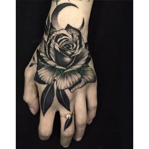 Waterproof Temporary Tattoo Sticker flower moon Fake Tatto Flash Tatoo Hand Arm middle size art Tattoos for boy Women Men