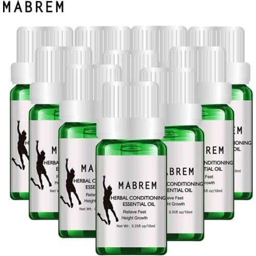 10pcsMABREMHeight Increase Oil Conditioning Body Grow Taller Herbal Essential Oils Soothing Foot Promote Bone Growth Massage Oil