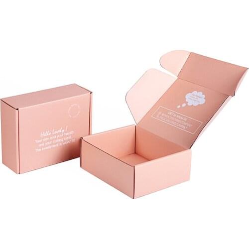 1000pcs custom log size paper boxes pink gift box Festival Party 3-layer corrugated box storage display carton supports packing