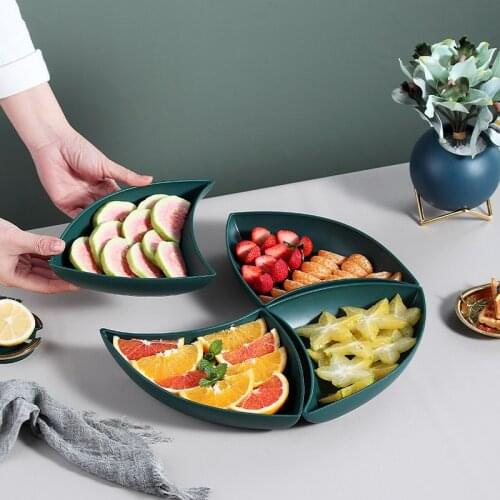 4 Pcs Wheat Straw Platter Dishes Plate Fruit Plate Snack Tray Dessert Plate Creative Simple Dinner Plate Kitchen Tableware Set