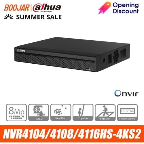 4k Video Recorder dahua NVR4104HS-4KS2 NVR4108HS-4KS2 NVR4116HS-4KS2 4/8/16 Channel Compact 1U 4K&H.265