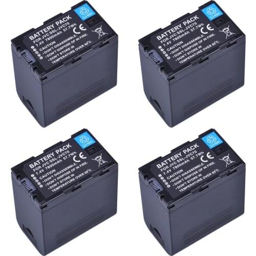 4X 7800mAh 7.4V SSL-JVC70 JVC70 SSL JVC70 Camcorder Battery for JVC SSL-JVC50 JVC70 GY-HMQ10 GY-HM200 GY-LS300 Batteries