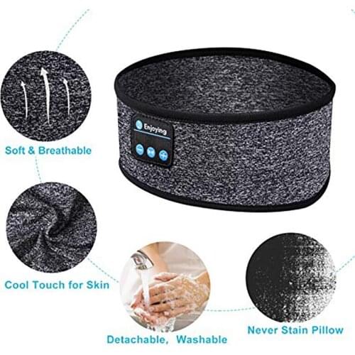 Bluetooth Sleeping Headphones Sports Headband Thin Soft Elastic Comfortable Wireless Music Earphones Eye Mask For Side Sleeper
