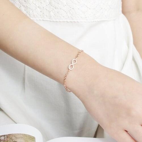 CZ Infinity Bracelet -- Gold /Silver/Rose Gols 3 colors Free combination