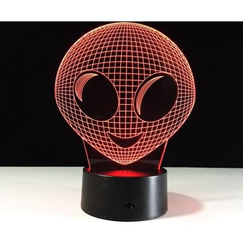 Alien LED Table Lamp Unique Lovely 3D Movie Nightlight Colorful Illusion Atmosphere Lights Decor 7 Colors Home Party Gift Light