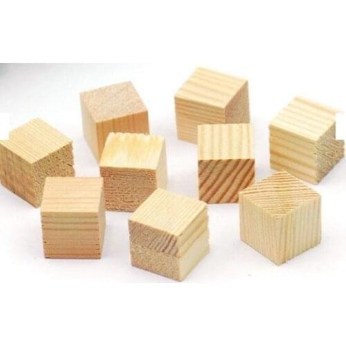 Wooden Cube 4x4 cm Pine-Fir 10 Lu paintable decorative objects декоративные предметы под роспись