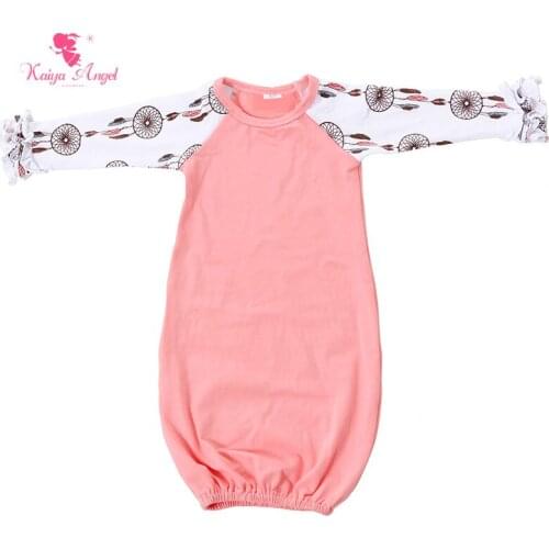 Kaiya Angel Baby Sleeping Bag 3/4 Raglans Newborn Infant Sleeping Bag Cotton Floral Sleepsacks With Ruffles 0-24M 2017 Baby