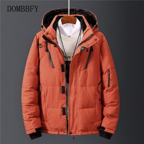 -20 Degree Winter Jacket Men Casual White Duck Down Warm Hooded Coats Mens Outwear Windbreaker Oversized Thicken Parkas M-5XL