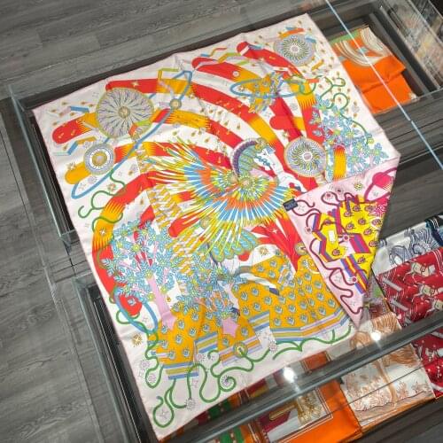 Double Sided 100% Real Silk Scarf Hand Rolled Edges Source of Pegasus Brand Natural Silk Square Scarf Shawl Women Hijab Bandana