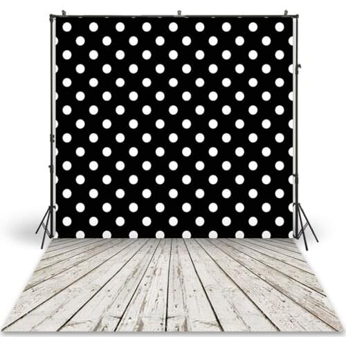 HUAYI Photography Backdrop Newborns Baby Child Photo Booth Background Black and White Polka Dots Photoshoot Backdrops D-9801