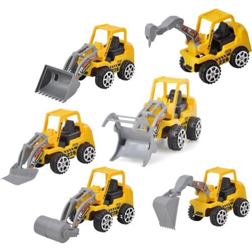HOT 6Pcs Engineering Vehicle Kids Mini Car Toys Lot Vehicle Sets Educational Toys Plastic Engineering Vehicle Model Toys