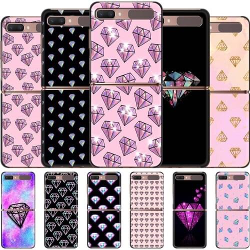 Crystal Cool Diamond Phone Case for Samsung Z Flip Fundas for Galaxy Z Flip 5G Hard Cover Split Folding Coque Fashion Capa Shell