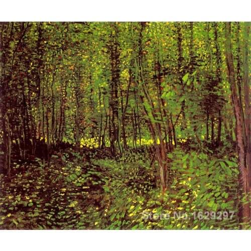 Oil Painting for kids room Trees and Undergrowth by Vincent Van Gogh Hand painted High quality