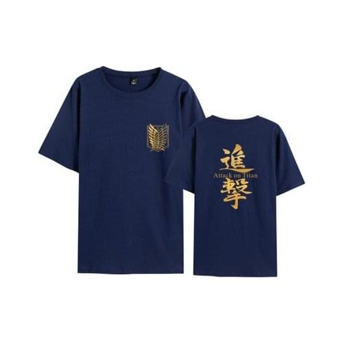 Japanese Anime Attack on Titan Unisex T-shirt Freedom Wings Punk Top Summer Harajuku Loose Gothic Short Sleeve T-shirt