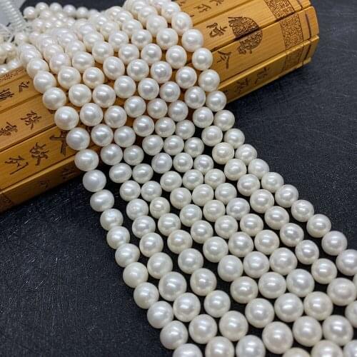 Natural Freshwater Pearl Beads High-quality Round Perforated Loose Beads Used To Make Jewelry DIY Necklace Jewelry Accessories