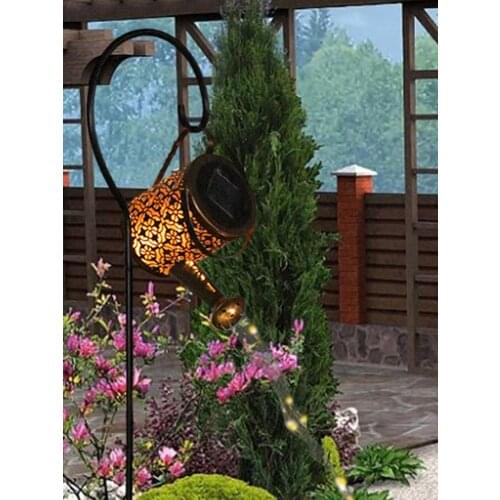Watering Can Outdoor Solar Powered Sprinkles Fairy Light Waterproof Shower Light For Outdoor Garden Lawn Decor