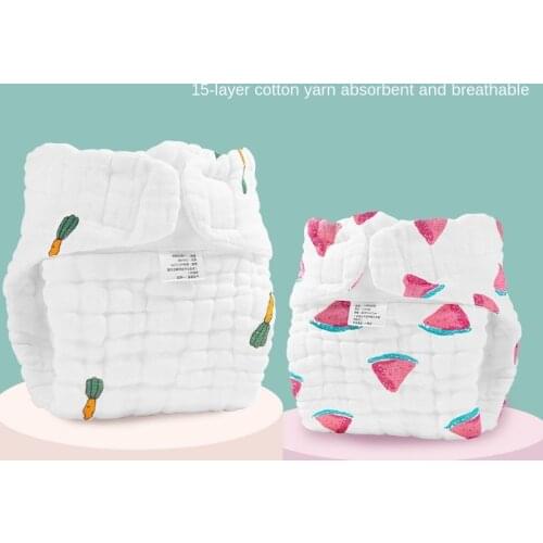 15 Layer Pure Cotton Diaper Newborn Cloth Diaper 0-12 Months Baby All Cotton Reusable Nappies Children Training Pants Underwear