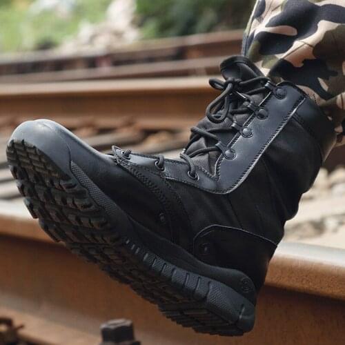 Combat Boots Mens Military Shoes Desert Boots Breathable Outdoor Boots Black Khaki Mens Safety Shoes Comfortable Hiking Shoes