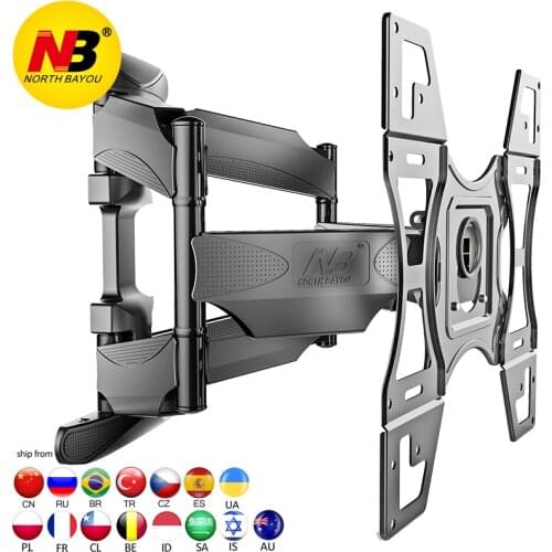 NB 757-L400 strong 6 arm 32-70" VESA lcd tv mount bracket wall with plastic cover 100lbs swing arms restractable articulating