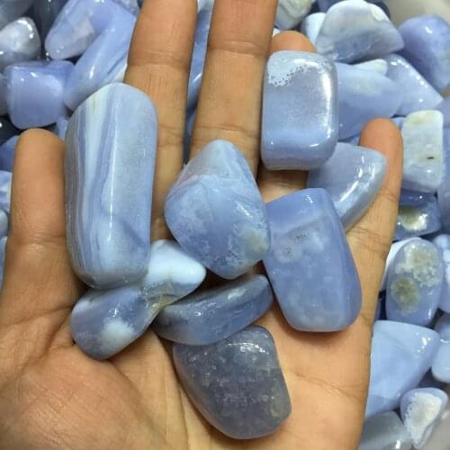 Natural Agate stone polished Blue Lace agate tumbled stones for Home Decor