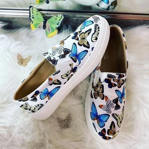 New Arrival Women Slip On Print Round Toe Shallow Shoes Casual Design Fashion Spring Autumn Flats Women Flats