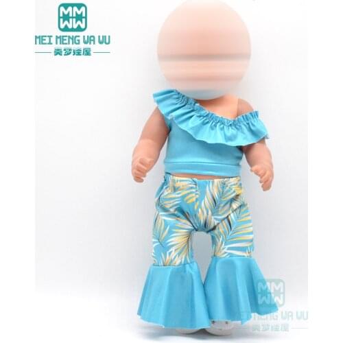 Doll Clothes flare pants suit Sequined dress for 43 cm toy new born doll baby 18 Inch American doll Girls gift