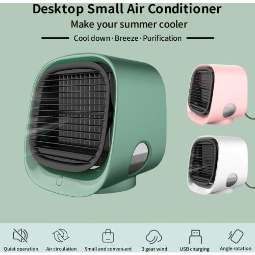 Air Cooler Fan Mini Desktop Air Conditioner With Night Light Mini Usb Water Cooling Fan Humidifier Purifier Summer Cooler#db4