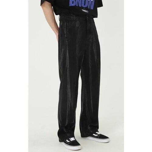 Original Mens Wear Summer New Products Do Old Retro Washed Gradient Tie-Dye Loose Straight Jeans Japanese Korean Pants Women