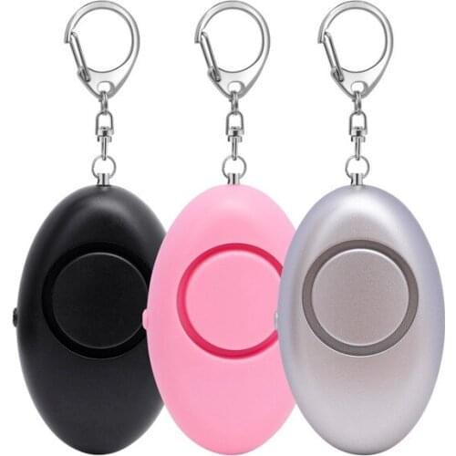 Portable Oval Egg Self Defense Alarm Womens Anti-wolf Artifact Keychain for SOS Help with LED Light 125DB