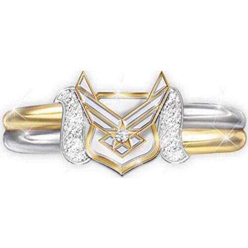 Drop Shipping Vintage Fashion Jewelry 925 Silver&Gold Fill White Clear 5A Cubic Zirconia Party Hot Star Women Engagement Ring